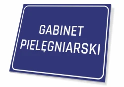 Nursing office sign - Rectangular sign with a blue background and white text.