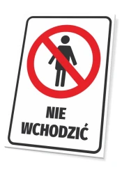 Do Not Enter Sign - Graphic Design. Rectangular sign with a red border and a figure symbol in the center.