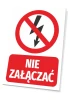 Do Not Connect Sign - Graphic Design. Red circle with a crossed-out lightning bolt and text DO NOT CONNECT.