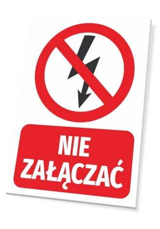 Do Not Connect Sign - Graphic Design. Red circle with a crossed-out lightning bolt and text DO NOT CONNECT.