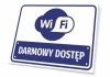 WiFi Free Access Sign - Graphic design. Round WiFi symbol on a blue background with white text.