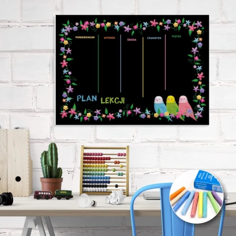 Chalkboard for kids lesson plan 094 - Room decor with white walls and light-colored furniture.