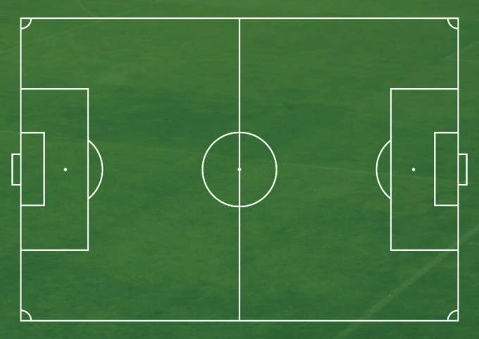 Coaching chalkboard for soccer field 092 - Features a graphic of a soccer field with white lines.