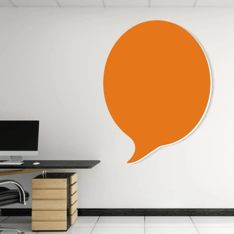 Magnetic whiteboard for office, smoke color 167 - Modern office setup with light walls and contemporary furniture.