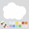 Magnetic dry-erase cloud board 154 - Cloud shape with a smooth surface and colorful markers.