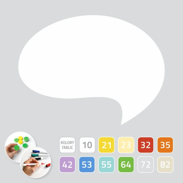 Magnetic whiteboard for kids, cloud-shaped in white with colorful graphics.