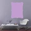 Dry-erase magnetic board for café menu 362 - Styled in a living room with purple walls and light furniture.