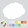 White cloud-shaped dry-erase magnetic board for a children\'s room - graphic design.
