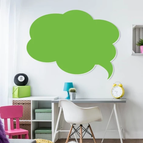 Dry-erase magnetic board for a student\'s room, cloud design - Brightly colored walls enhance the student space.