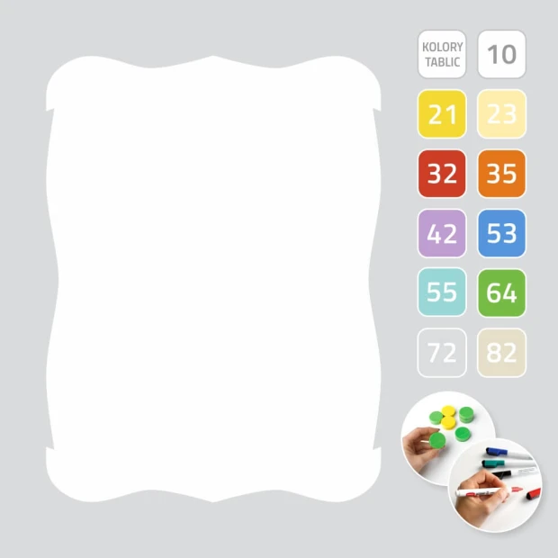 Dry-erase magnetic board for pub menu 359 - Graphic design. Rounded corners, empty center.