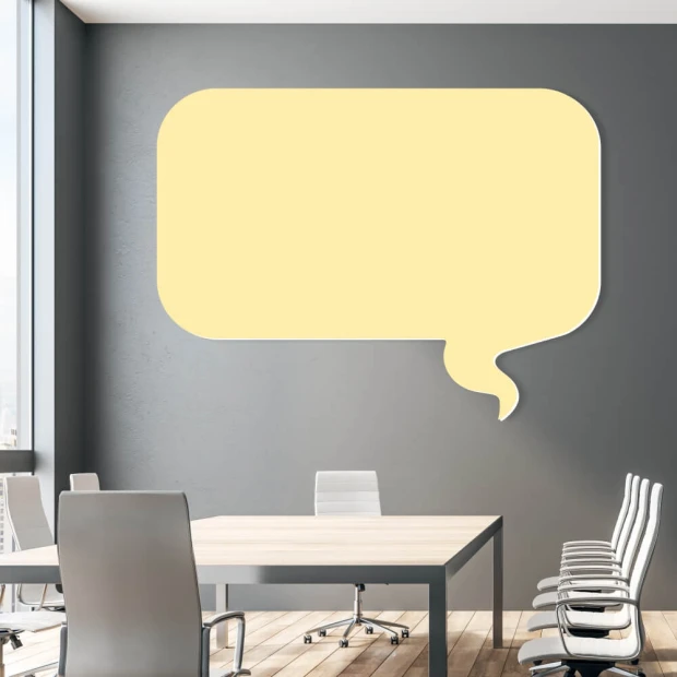 Dry-erase magnetic board for conference room, smoke 176 - Office decor. Walls in shades of gray.