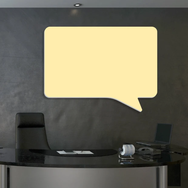 Dry-erase magnetic board 048 - Office setup with dark walls and modern furniture.