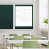 Magnetic dry-erase contour map of Poland 11 - Classroom setup with light walls and green chairs.