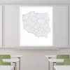 Magnetic dry-erase contour map of Poland 12 - Classroom decoration. Light walls and furniture in shades.