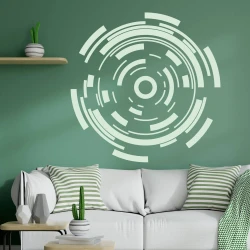 Abstract painting template 0789 in a modern living room, perfect for minimalist decor arrangements.