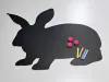 Chalkboard magnetic board for kids featuring a rabbit design with additional elements.