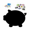 Chalkboard magnetic board for kids, pig shape with additional insect elements.