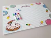 Dry-erase magnetic board for kids featuring a unicorn design with colorful donuts and ice cream.