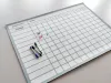 Magnetic whiteboard with Gantt chart, annual diagram divided by months, 111 - graphic design, simple grid.