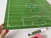 Magnetic dry-erase tactical board for soccer field 322 - Graphic design. Green surface with white markings.