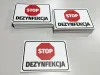 Stop Disinfection Sign T569 - Rectangular sign with red stop symbol and black text.