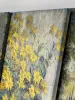 Reproduction of Jerusalem Artichoke Flower by Claude Monet - Graphic design with yellow flowers on a light background.