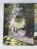 Reproduction of The Parc Monceau by Claude Monet - Graphic design featuring park scene with figures in white and green trees.