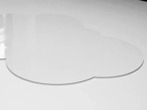 Magnetic whiteboard cloud shape 154 - Graphic design with rounded edges, smooth surface.