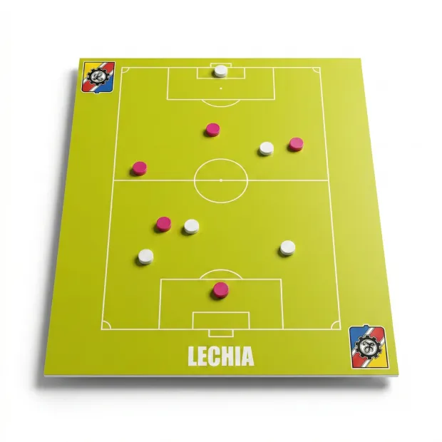 Magnetic dry-erase board with custom design - Graphic pattern. Green background with white field lines.