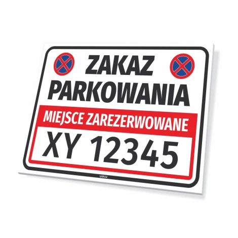 Reserved parking sign T620 with space for vehicle registration number - Simple design.