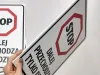 Stop Sign: Only children may pass. Octagonal shape with red border. Design T557.