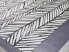 Self-adhesive black and white wallpaper, laminated matte finish, size 125x215 cm - Graphic pattern with lines.