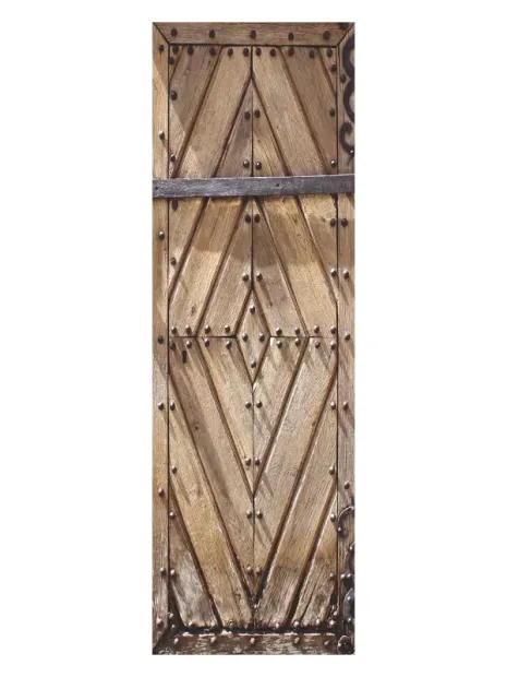 Self-adhesive custom wallpaper design Gdańsk doors 299, size 80x250cm - Graphic pattern. Wooden, rectangular.