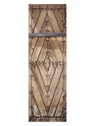 Self-adhesive custom wallpaper design Gdańsk doors 299, size 80x250cm - Graphic pattern. Wooden, rectangular.