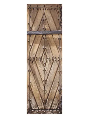 Self-adhesive custom wallpaper design Gdańsk doors 299, size 80x250cm - Graphic pattern. Wooden, rectangular.