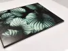 Custom poster 70x100cm in a black aluminum frame - Graphic design. Leaves in shades of green.