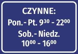 Active Hours Sticker - Graphic design. Simple rectangle with a navy background and white text.