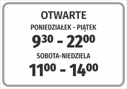 Sticker Open With Working Hours