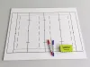 Tactical dry-erase board for rugby 183 - Simple graphic with field layout, lines, and points.