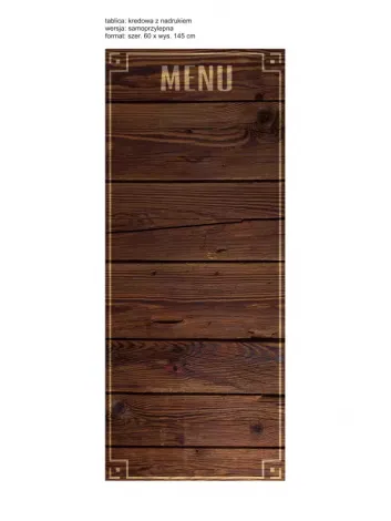 Self-adhesive chalkboard (menu 036) with a graphic design, 0.2 mm thick, 60x145 cm size.