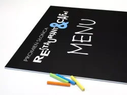 Custom chalkboard with printed design on 5mm PVC, measuring 60x90 cm, including project creation - Pattern.