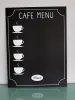 Individual chalkboard with a printed design, reinforced with 5mm PVC backing, measuring 65x90 cm - Black background.