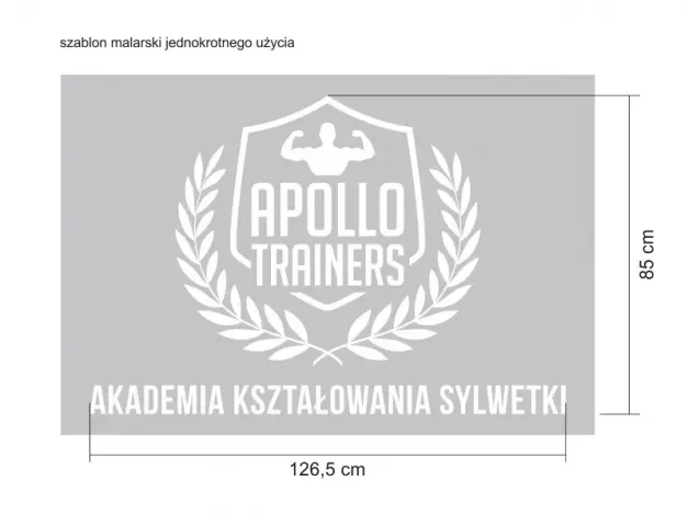 Single-use adhesive painting template, size 126.5x85 cm - Graphic design pattern. Pattern includes