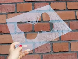 Reusable individual painting stencil made of rigid 1 mm material. Dimensions: 150x22 mm and 200x29 mm, two pieces.
