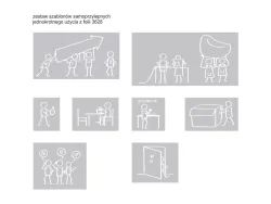 Individual set of disposable adhesive painting templates - size details in product description - Pattern.