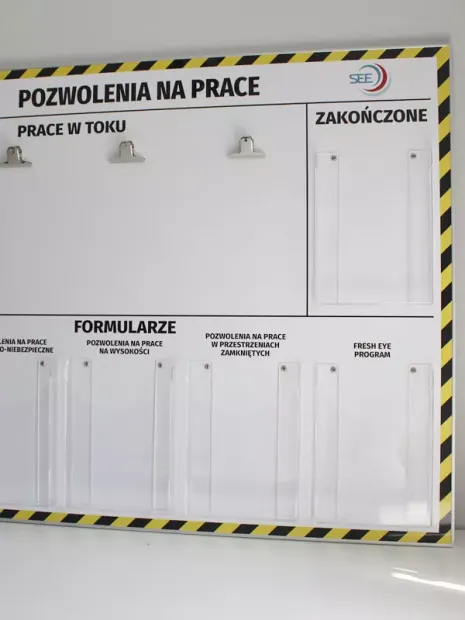 Set of custom information boards in aluminum frames: 130x97cm - 1pc, 80x80cm - 1pc, made to order.