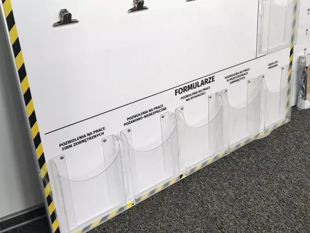 Set of custom information boards in aluminum frames: 130x97cm - 1 piece, 80x80cm - 1 piece, made to order.