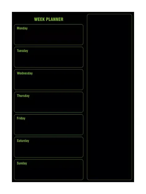 self-adhesive board 50x70cm with graphic design - black background with green text