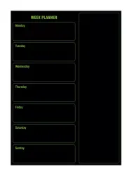 self-adhesive board 50x70cm with graphic design - black background with green text