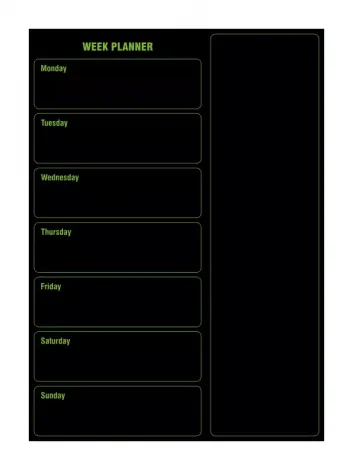 self-adhesive board 50x70cm with graphic design - black background with green text